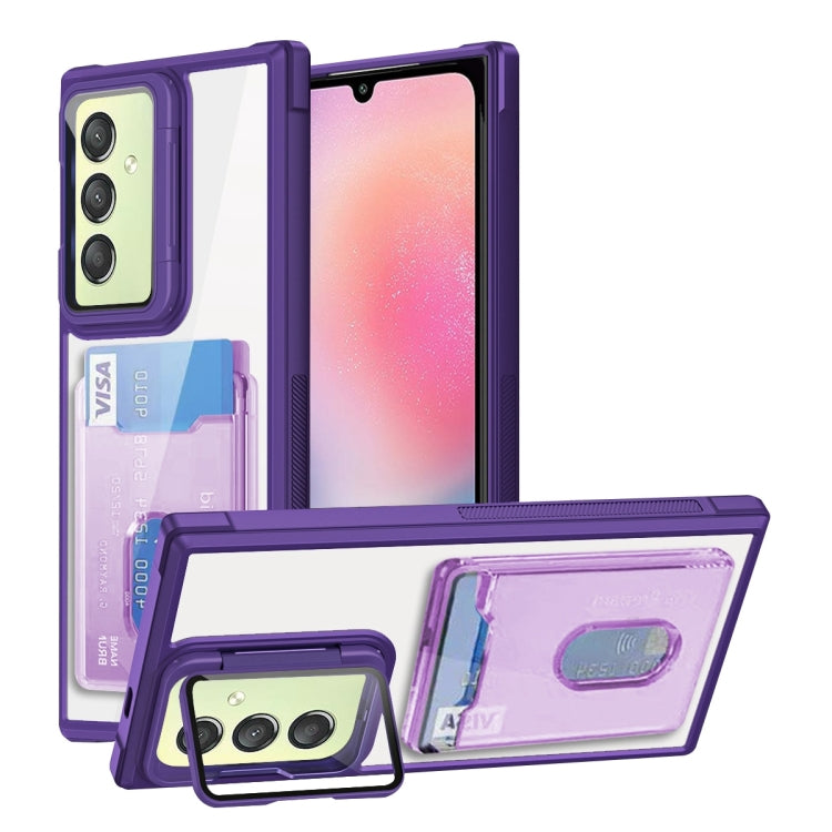 Card Bag Holder Acrylic Hybrid TPU Phone Case, For Samsung Galaxy A05s 4G, For Samsung Galaxy S23 FE 5G, For Samsung Galaxy A24