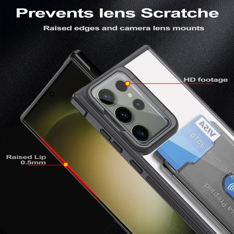 Card Bag Holder Acrylic Hybrid TPU Phone Case, For Samsung Galaxy A05s 4G, For Samsung Galaxy S23 FE 5G, For Samsung Galaxy A24