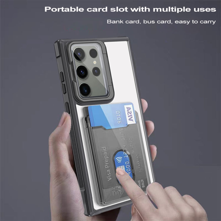 Card Bag Holder Acrylic Hybrid TPU Phone Case, For Samsung Galaxy A05s 4G, For Samsung Galaxy S23 FE 5G, For Samsung Galaxy A24