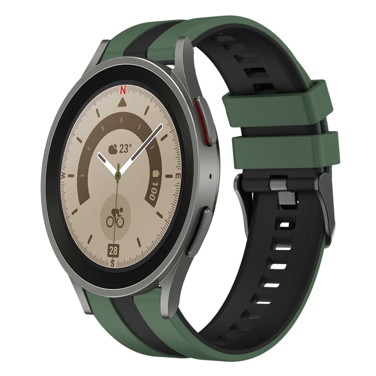 20mm Two Color Sports Silicone Watch Band, For Samsung Galaxy Watch 5 Pro 45mm