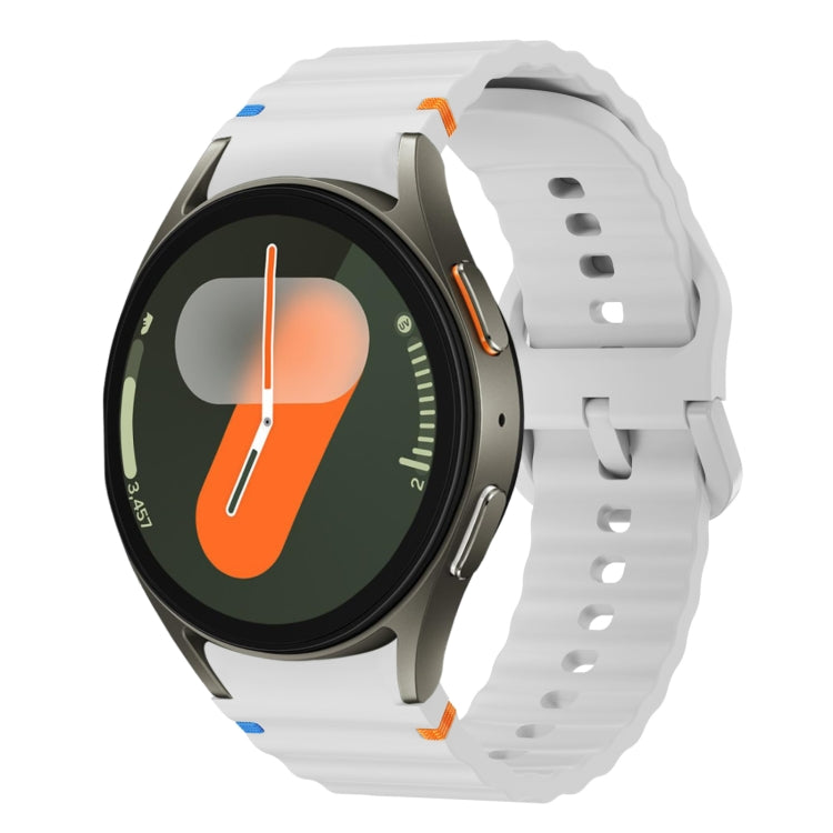 Wave Pattern Stitched Silicone Watch Band, For Samsung Galaxy Watch 7 40 / 44mm, For Samsung Galaxy Watch 6 Classic
