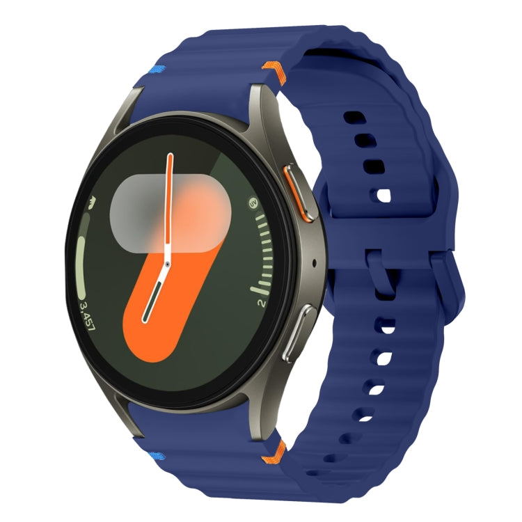 Wave Pattern Stitched Silicone Watch Band, For Samsung Galaxy Watch 7 40 / 44mm, For Samsung Galaxy Watch 6 Classic