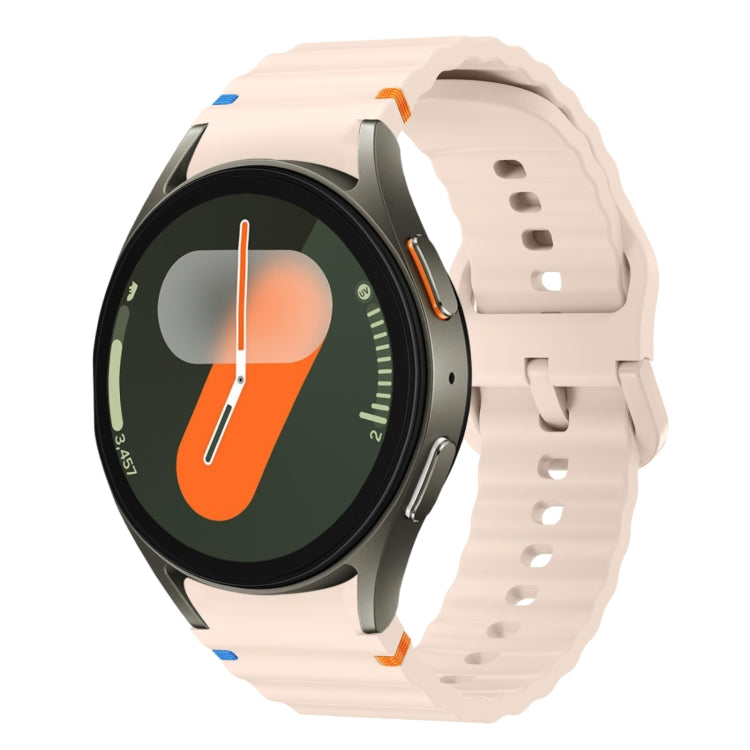 Wave Pattern Stitched Silicone Watch Band, For Samsung Galaxy Watch 7 40 / 44mm, For Samsung Galaxy Watch 6 Classic