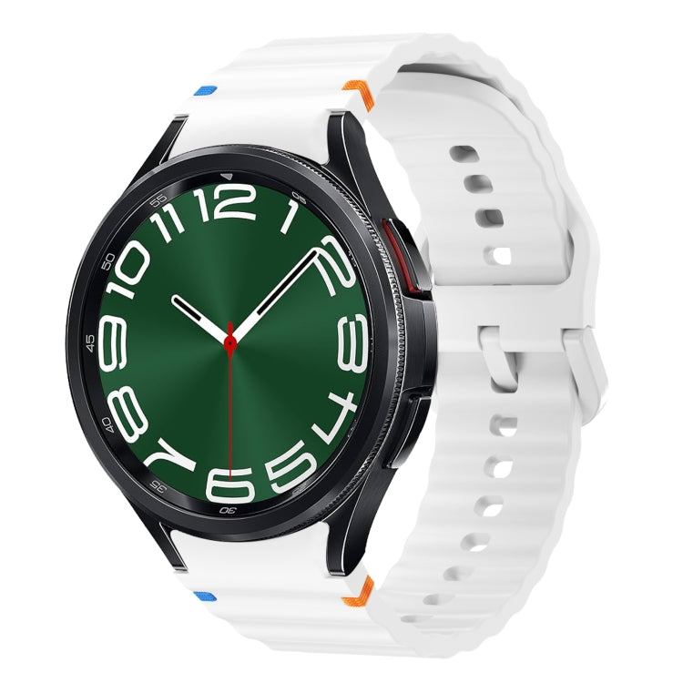 Wave Pattern Stitched Silicone Watch Band, For Samsung Galaxy Watch 7 40 / 44mm, For Samsung Galaxy Watch 6 Classic
