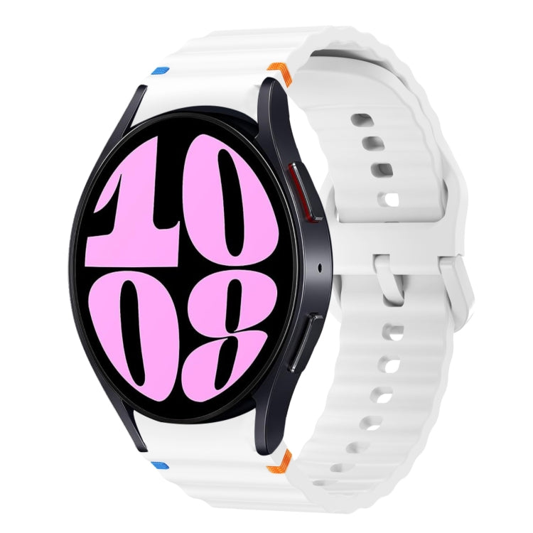 Wave Pattern Stitched Silicone Watch Band, For Samsung Galaxy Watch 6 40 / 44mm, For Samsung Galaxy Watch 5 40 / 44mm