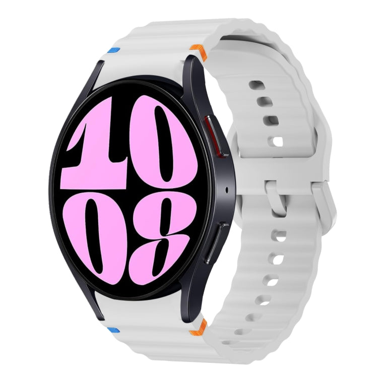 Wave Pattern Stitched Silicone Watch Band, For Samsung Galaxy Watch 6 40 / 44mm, For Samsung Galaxy Watch 5 40 / 44mm