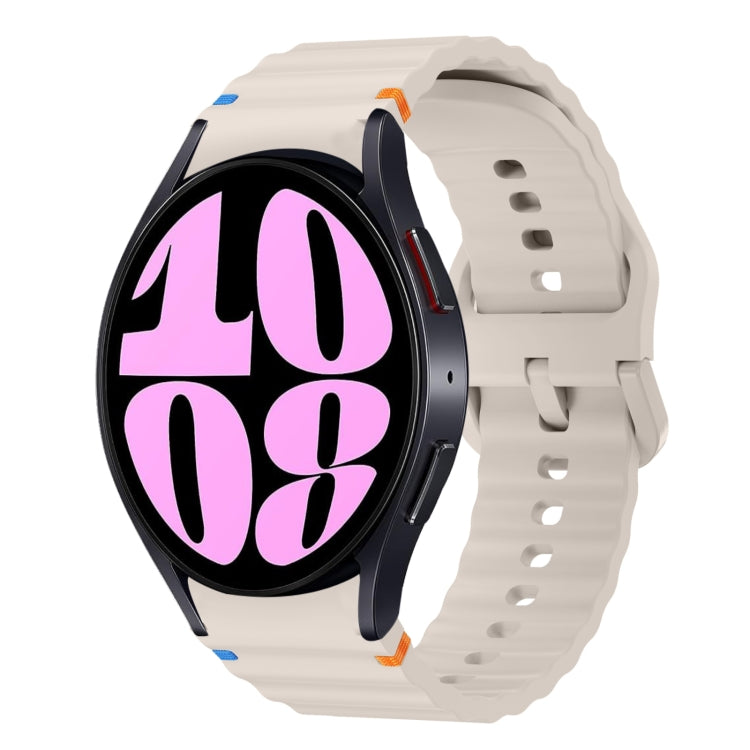 Wave Pattern Stitched Silicone Watch Band, For Samsung Galaxy Watch 6 40 / 44mm, For Samsung Galaxy Watch 5 40 / 44mm