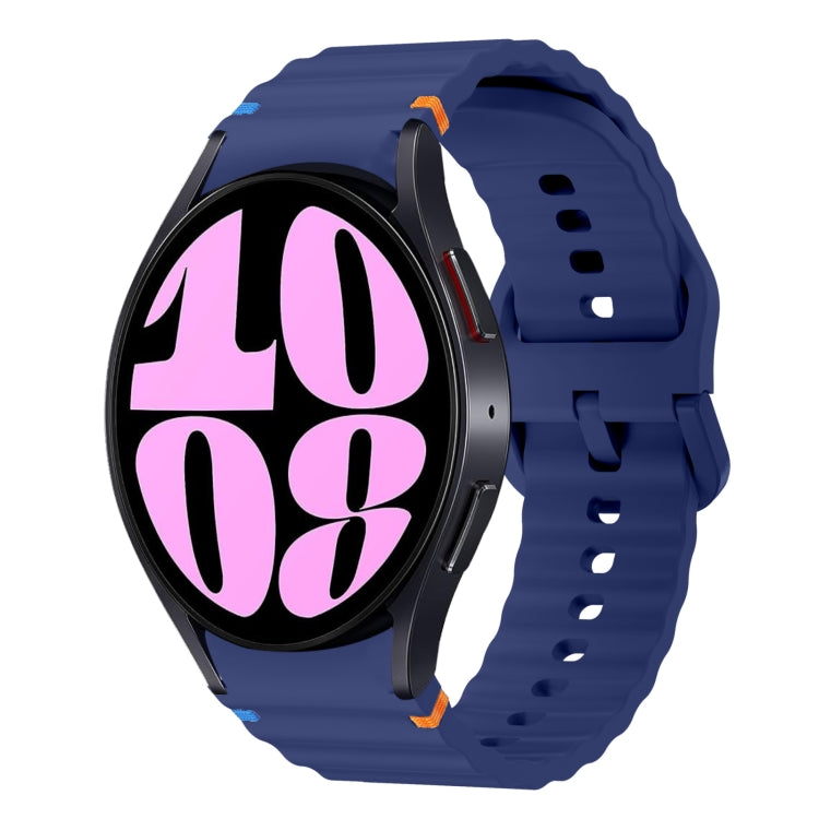 Wave Pattern Stitched Silicone Watch Band, For Samsung Galaxy Watch 6 40 / 44mm, For Samsung Galaxy Watch 5 40 / 44mm