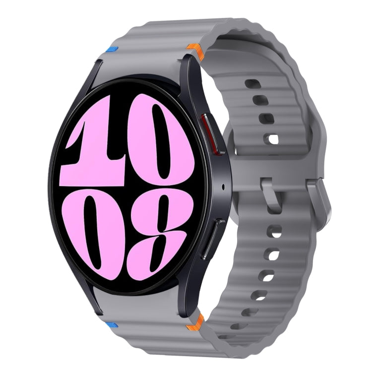 Wave Pattern Stitched Silicone Watch Band, For Samsung Galaxy Watch 6 40 / 44mm, For Samsung Galaxy Watch 5 40 / 44mm