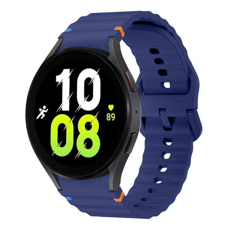 Wave Pattern Stitched Silicone Watch Band, For Samsung Galaxy Watch 6 40 / 44mm, For Samsung Galaxy Watch 5 40 / 44mm