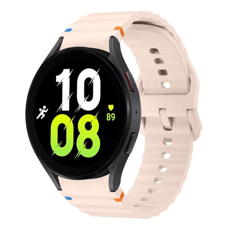 Wave Pattern Stitched Silicone Watch Band, For Samsung Galaxy Watch 6 40 / 44mm, For Samsung Galaxy Watch 5 40 / 44mm