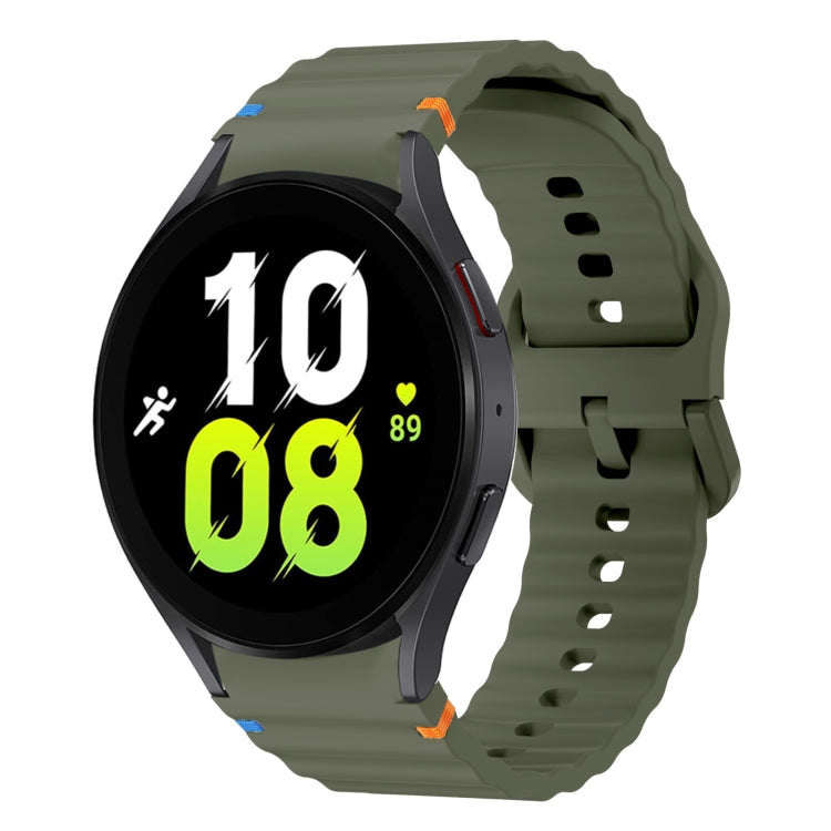 Wave Pattern Stitched Silicone Watch Band, For Samsung Galaxy Watch 6 40 / 44mm, For Samsung Galaxy Watch 5 40 / 44mm
