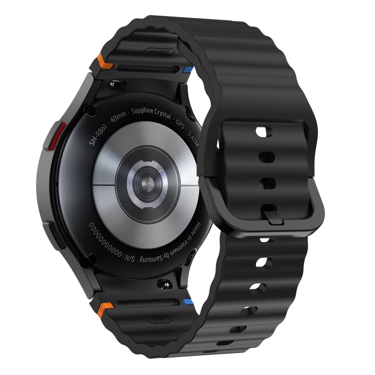 Wave Pattern Stitched Silicone Watch Band, For Samsung Galaxy Watch 5 Pro, For Samsung Galaxy Watch 4 40 / 44mm