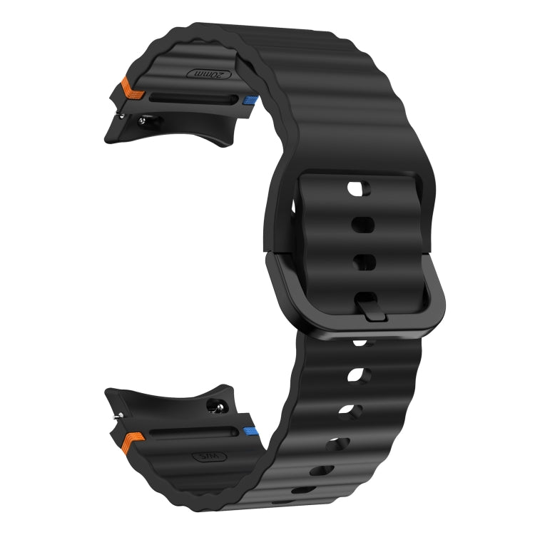 Wave Pattern Stitched Silicone Watch Band, For Samsung Galaxy Watch 5 Pro, For Samsung Galaxy Watch 4 40 / 44mm