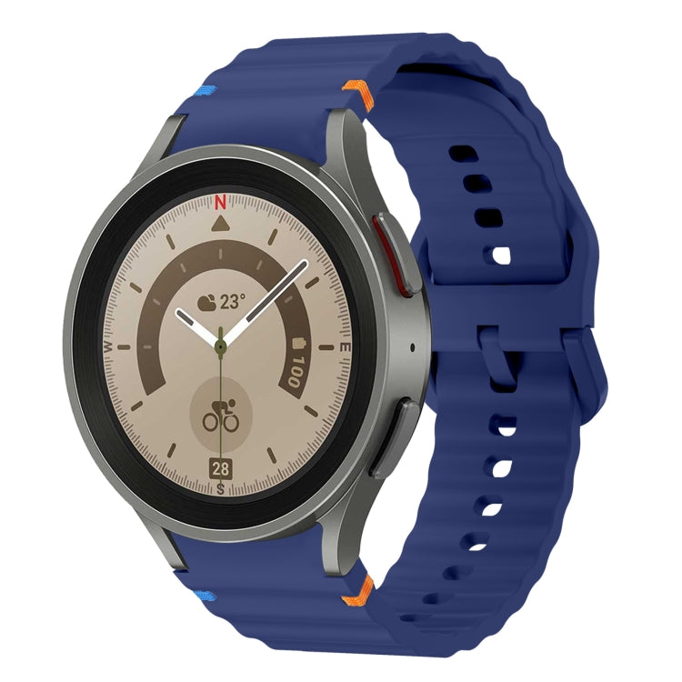 Wave Pattern Stitched Silicone Watch Band, For Samsung Galaxy Watch 5 Pro, For Samsung Galaxy Watch 4 40 / 44mm