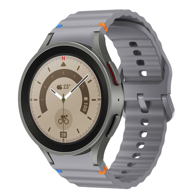 Wave Pattern Stitched Silicone Watch Band, For Samsung Galaxy Watch 5 Pro, For Samsung Galaxy Watch 4 40 / 44mm
