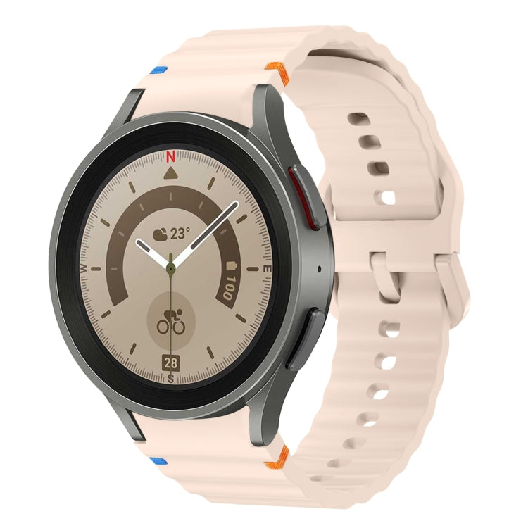 Wave Pattern Stitched Silicone Watch Band, For Samsung Galaxy Watch 5 Pro, For Samsung Galaxy Watch 4 40 / 44mm