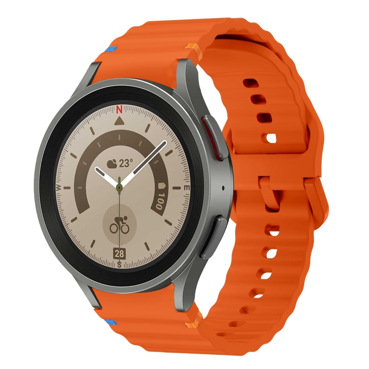 Wave Pattern Stitched Silicone Watch Band, For Samsung Galaxy Watch 5 Pro, For Samsung Galaxy Watch 4 40 / 44mm