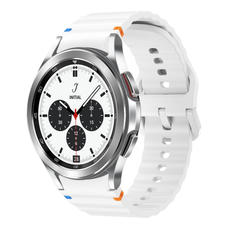 Wave Pattern Stitched Silicone Watch Band, For Samsung Galaxy Watch 4 Classic 42 / 46mm, For Samsung Galaxy Watch3 41mm