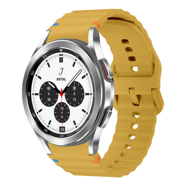 Wave Pattern Stitched Silicone Watch Band, For Samsung Galaxy Watch 4 Classic 42 / 46mm, For Samsung Galaxy Watch3 41mm