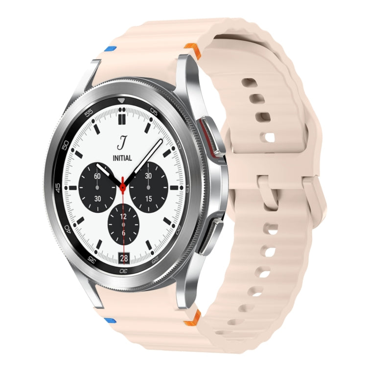 Wave Pattern Stitched Silicone Watch Band, For Samsung Galaxy Watch 4 Classic 42 / 46mm, For Samsung Galaxy Watch3 41mm