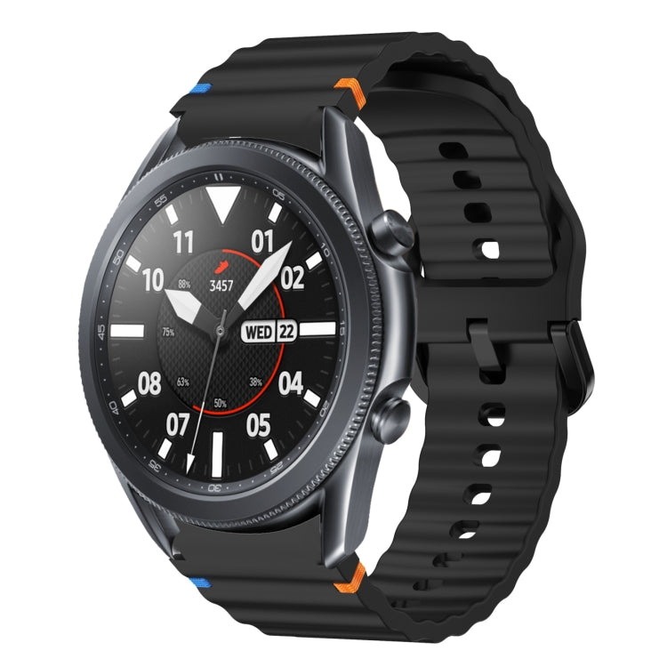 Wave Pattern Stitched Silicone Watch Band, For Samsung Galaxy Watch 4 Classic 42 / 46mm, For Samsung Galaxy Watch3 41mm