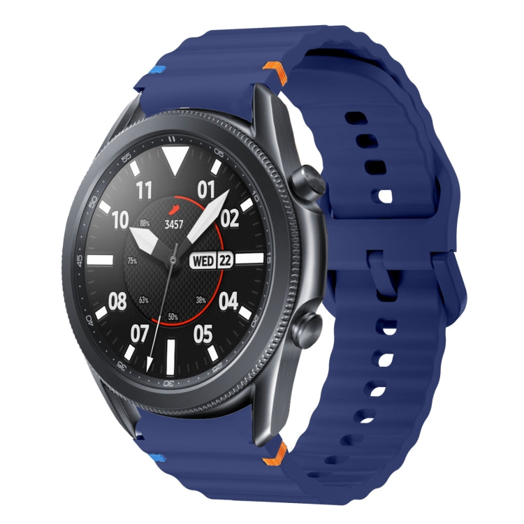 Wave Pattern Stitched Silicone Watch Band, For Samsung Galaxy Watch 4 Classic 42 / 46mm, For Samsung Galaxy Watch3 41mm