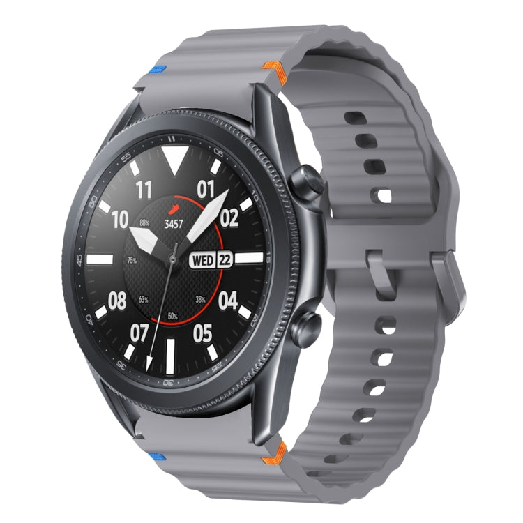 Wave Pattern Stitched Silicone Watch Band, For Samsung Galaxy Watch 4 Classic 42 / 46mm, For Samsung Galaxy Watch3 41mm