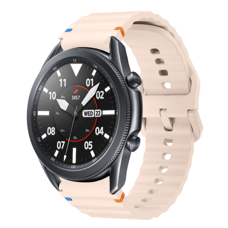 Wave Pattern Stitched Silicone Watch Band, For Samsung Galaxy Watch 4 Classic 42 / 46mm, For Samsung Galaxy Watch3 41mm