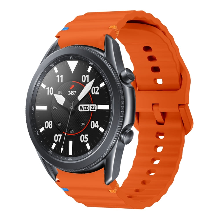 Wave Pattern Stitched Silicone Watch Band, For Samsung Galaxy Watch 4 Classic 42 / 46mm, For Samsung Galaxy Watch3 41mm