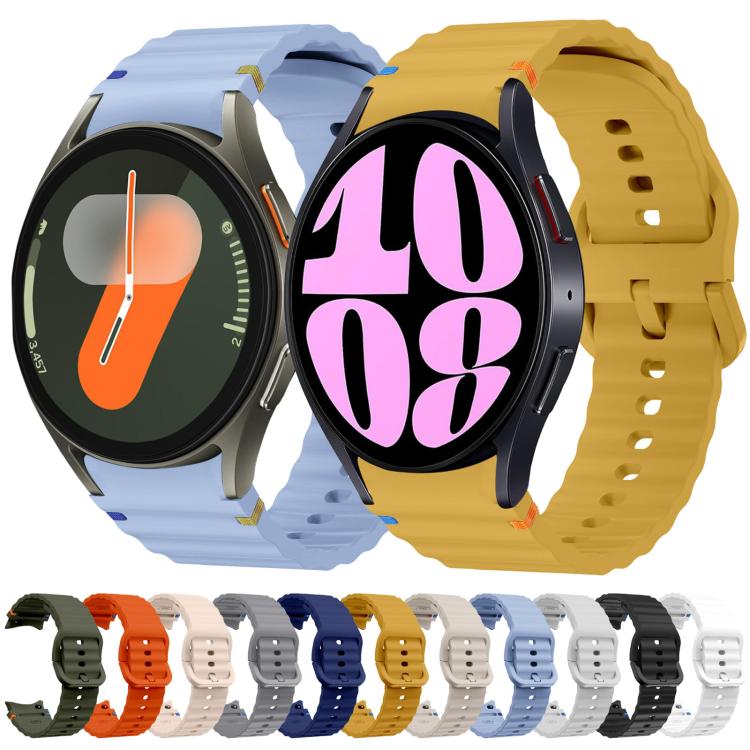Wave Pattern Stitched Silicone Watch Band, For Samsung Galaxy Watch 4 Classic 42 / 46mm, For Samsung Galaxy Watch3 41mm