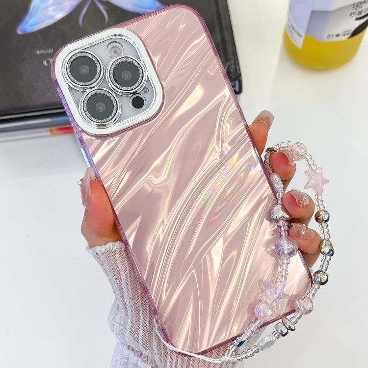 Plating Glitter Texture Chain Wristband TPU Phone Case with Lens Film, For iPhone 13 Pro