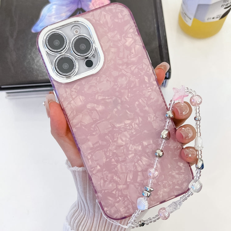 Plating Glitter Texture Chain Wristband TPU Phone Case with Lens Film, For iPhone 13 Pro