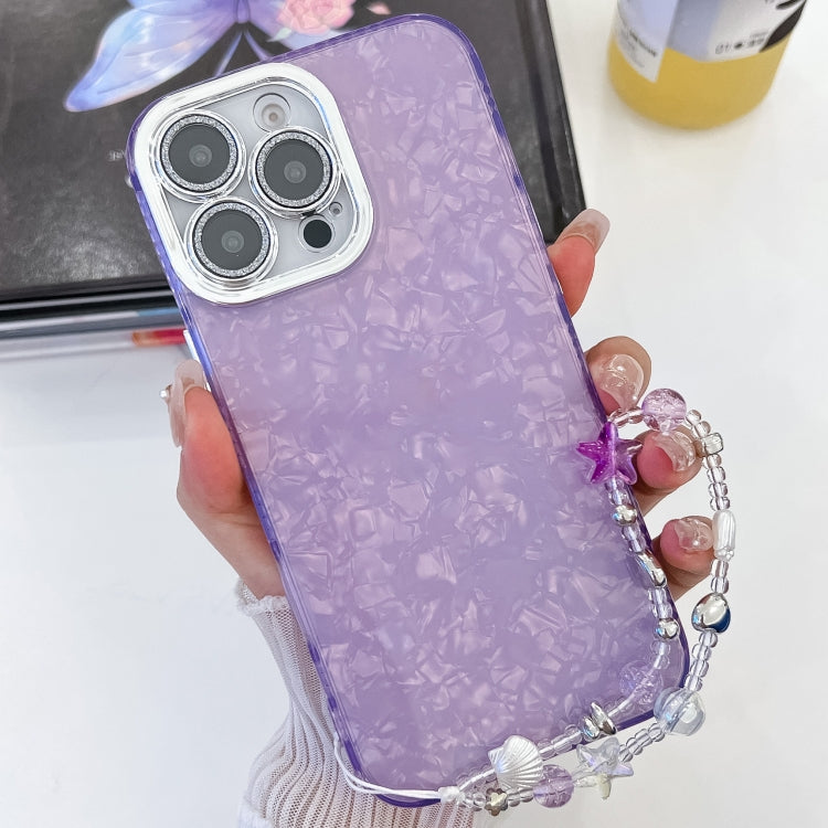 Plating Glitter Texture Chain Wristband TPU Phone Case with Lens Film, For iPhone 13 Pro