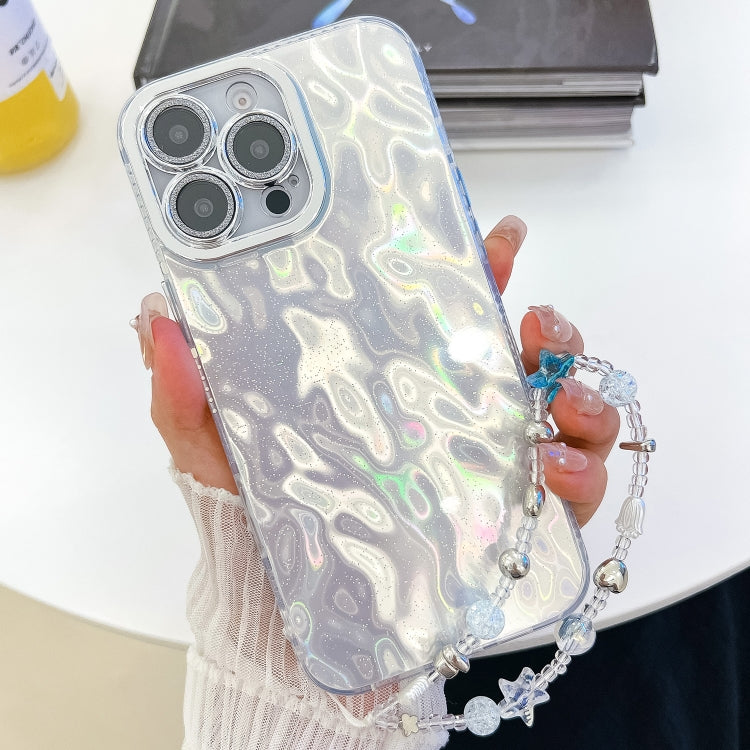 Plating Glitter Texture Chain Wristband TPU Phone Case with Lens Film, For iPhone 13 Pro