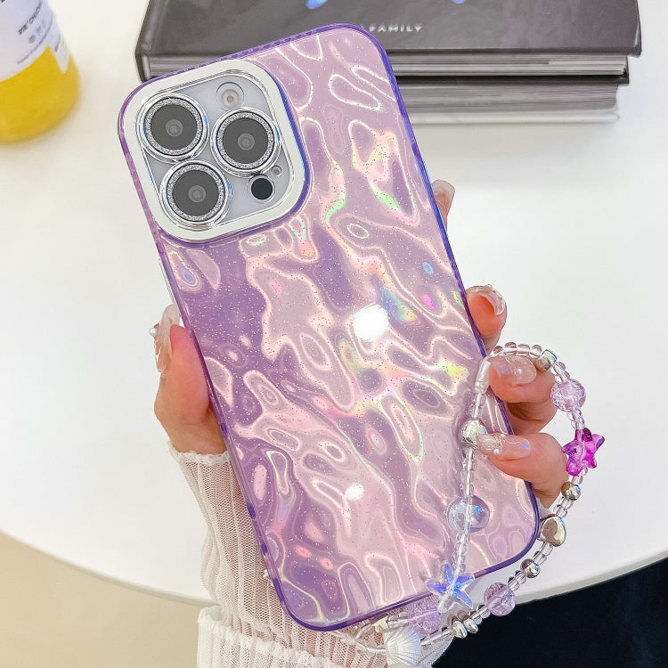 Plating Glitter Texture Chain Wristband TPU Phone Case with Lens Film, For iPhone 13 Pro
