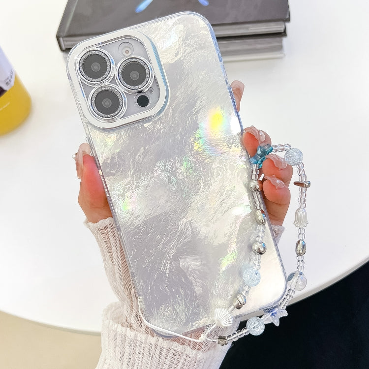 Plating Glitter Texture Chain Wristband TPU Phone Case with Lens Film, For iPhone 13 Pro