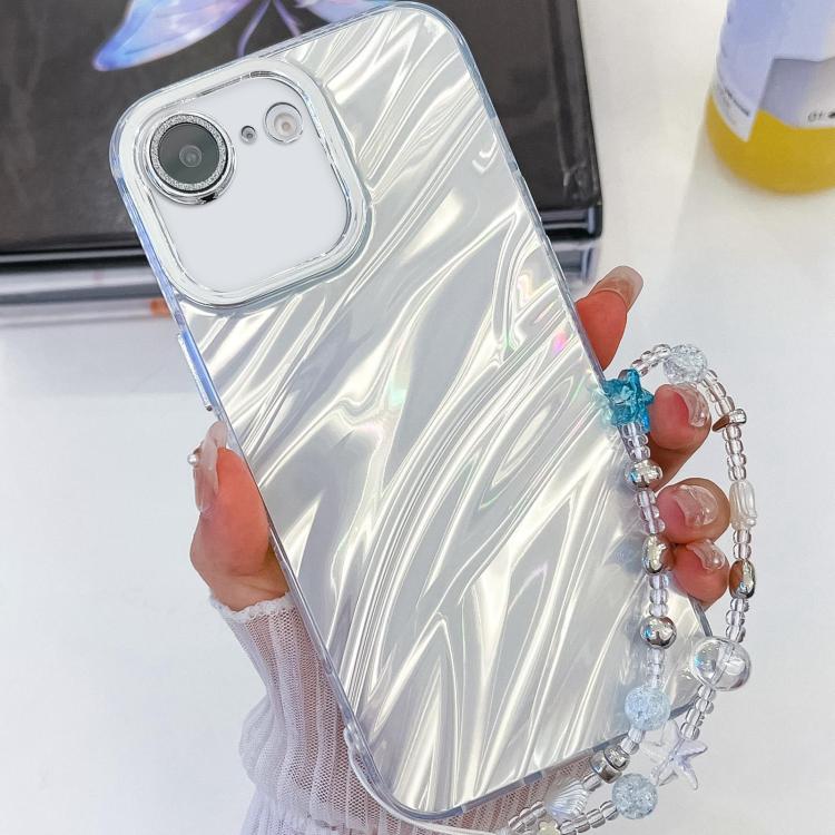 Plating Glitter Texture Chain Wristband TPU Phone Case with Lens Film, For iPhone 16e