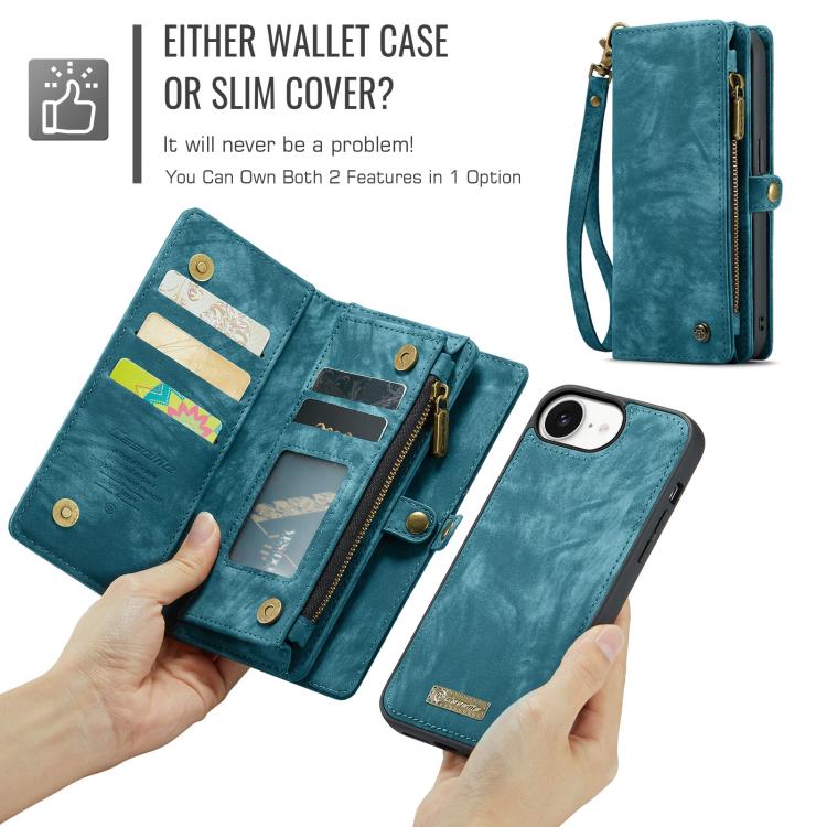 CaseMe 008 Detachable Multifunctional Leather Phone Case, For iPhone 16e, For iPhone 16 Pro Max, For iPhone 16 Pro, For iPhone 16 Plus