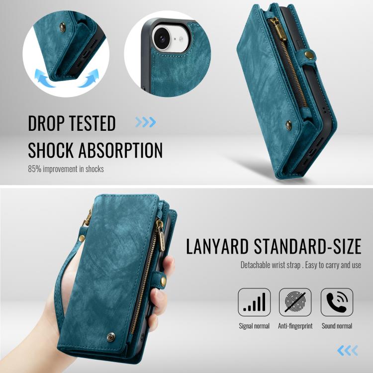 CaseMe 008 Detachable Multifunctional Leather Phone Case, For iPhone 16e, For iPhone 16 Pro Max, For iPhone 16 Pro, For iPhone 16 Plus