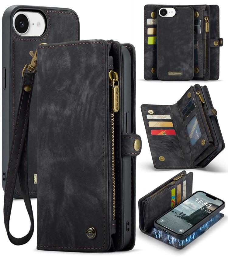 CaseMe 008 Detachable Multifunctional Leather Phone Case, For iPhone 16e, For iPhone 16 Pro Max, For iPhone 16 Pro, For iPhone 16 Plus