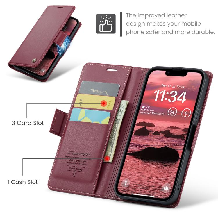 CaseMe 023 Butterfly Buckle Litchi Texture RFID Anti-theft Leather Phone Case