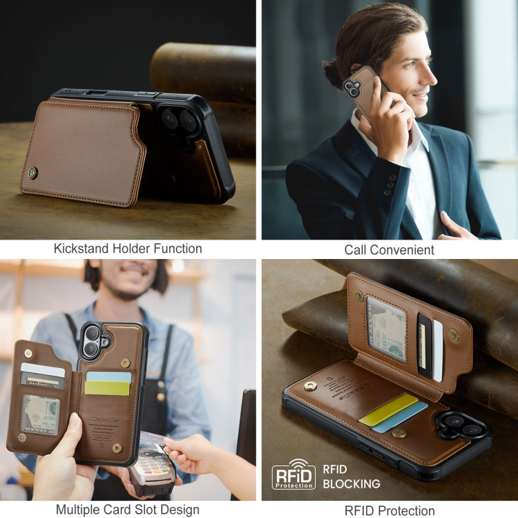 CaseMe C22 Card Slots Holder RFID Anti-theft Phone Case, For iPhone 16
