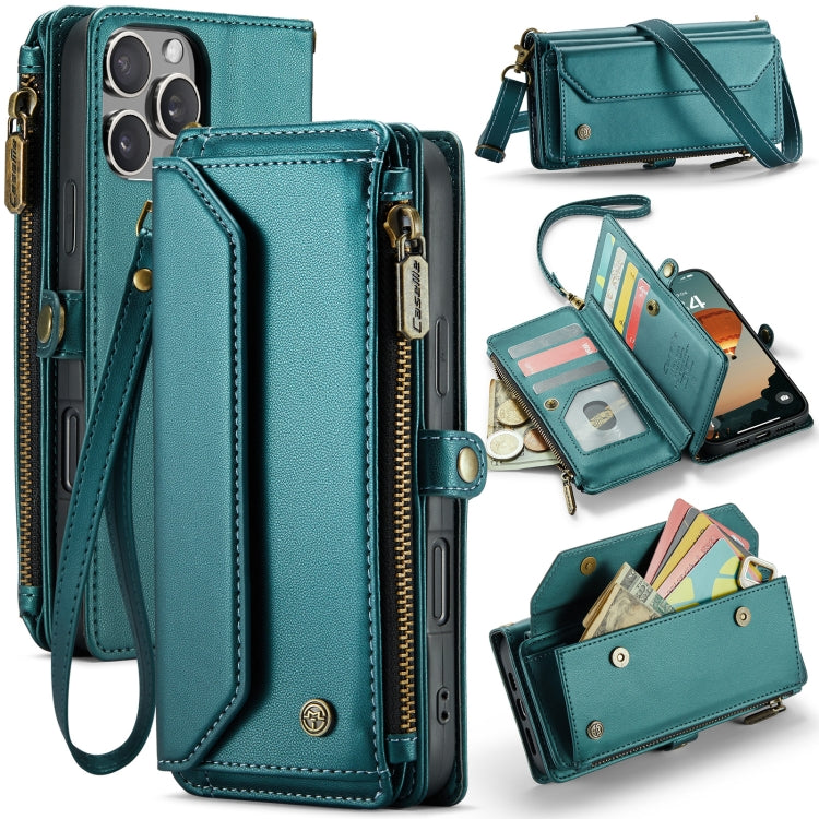 CaseMe C36 Card Slots Zipper Wallet RFID Anti-theft Leather Phone Case, For iPhone 16e, For iPhone 16 Pro Max, For iPhone 16 Pro, For iPhone 16 Plus