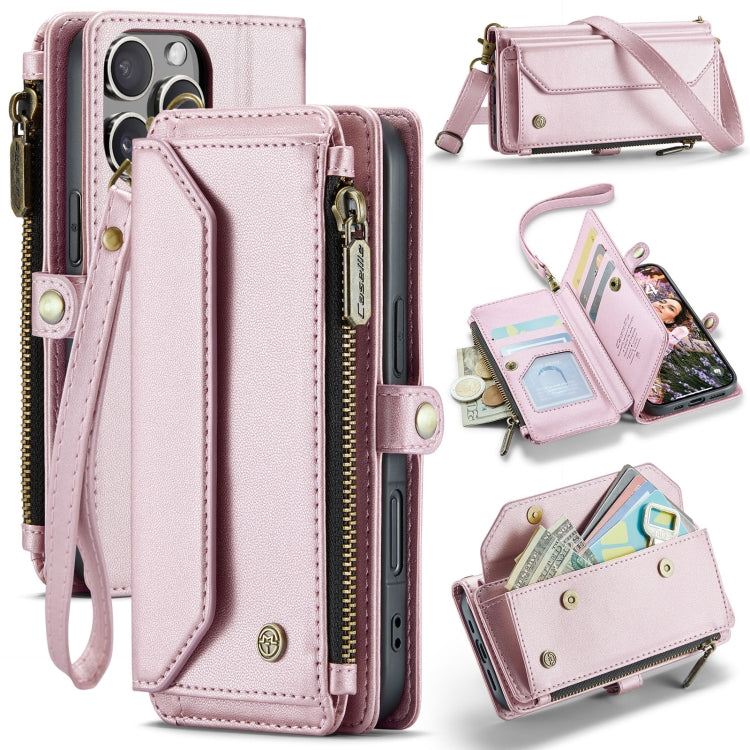 CaseMe C36 Card Slots Zipper Wallet RFID Anti-theft Leather Phone Case, For iPhone 16e, For iPhone 16 Pro Max, For iPhone 16 Pro, For iPhone 16 Plus