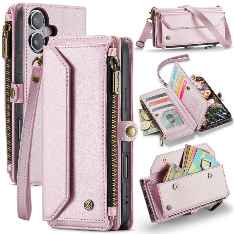 CaseMe C36 Card Slots Zipper Wallet RFID Anti-theft Leather Phone Case, For iPhone 16e, For iPhone 16 Pro Max, For iPhone 16 Pro, For iPhone 16 Plus