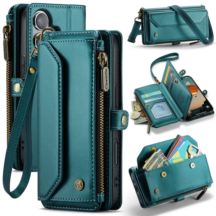 CaseMe C36 Card Slots Zipper Wallet RFID Anti-theft Leather Phone Case, For iPhone 16