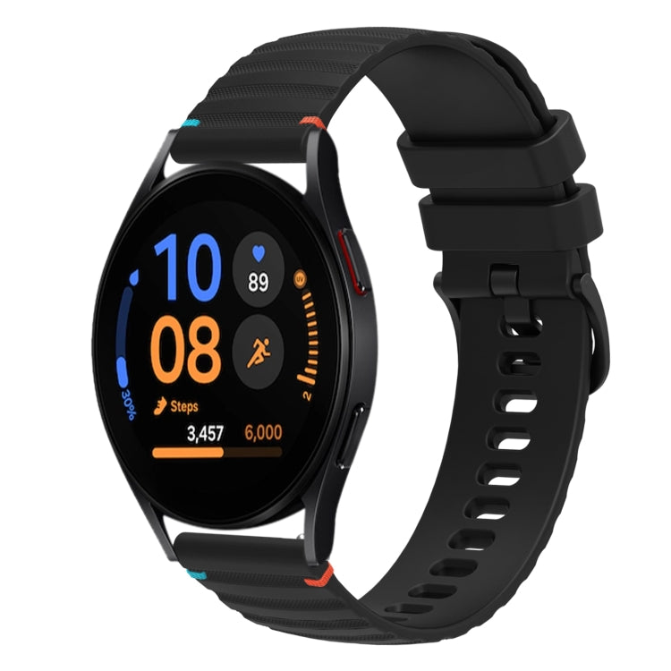 Wavy Dotted Stitched 20mm Silicone Watch Band, For Samsung Galaxy Watch FE 40mm, For Samsung Galaxy Watch 7 40 / 44mm