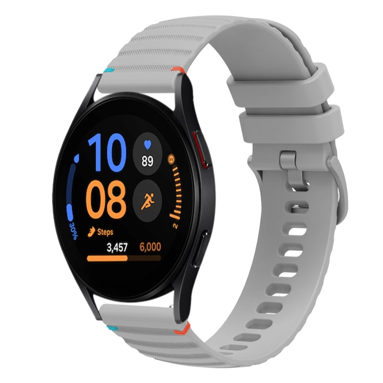 Wavy Dotted Stitched 20mm Silicone Watch Band, For Samsung Galaxy Watch FE 40mm, For Samsung Galaxy Watch 7 40 / 44mm