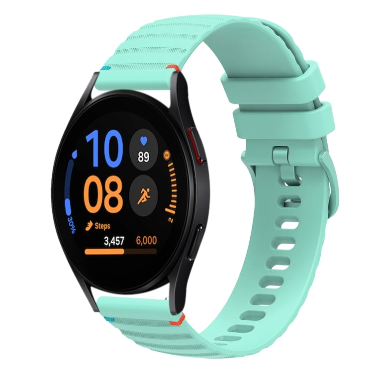 Wavy Dotted Stitched 20mm Silicone Watch Band, For Samsung Galaxy Watch FE 40mm, For Samsung Galaxy Watch 7 40 / 44mm